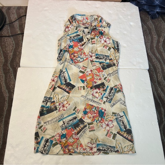 Caribbean Joe island Jamaica st barts montego sleeveless mini print dress - Picture 5 of 13